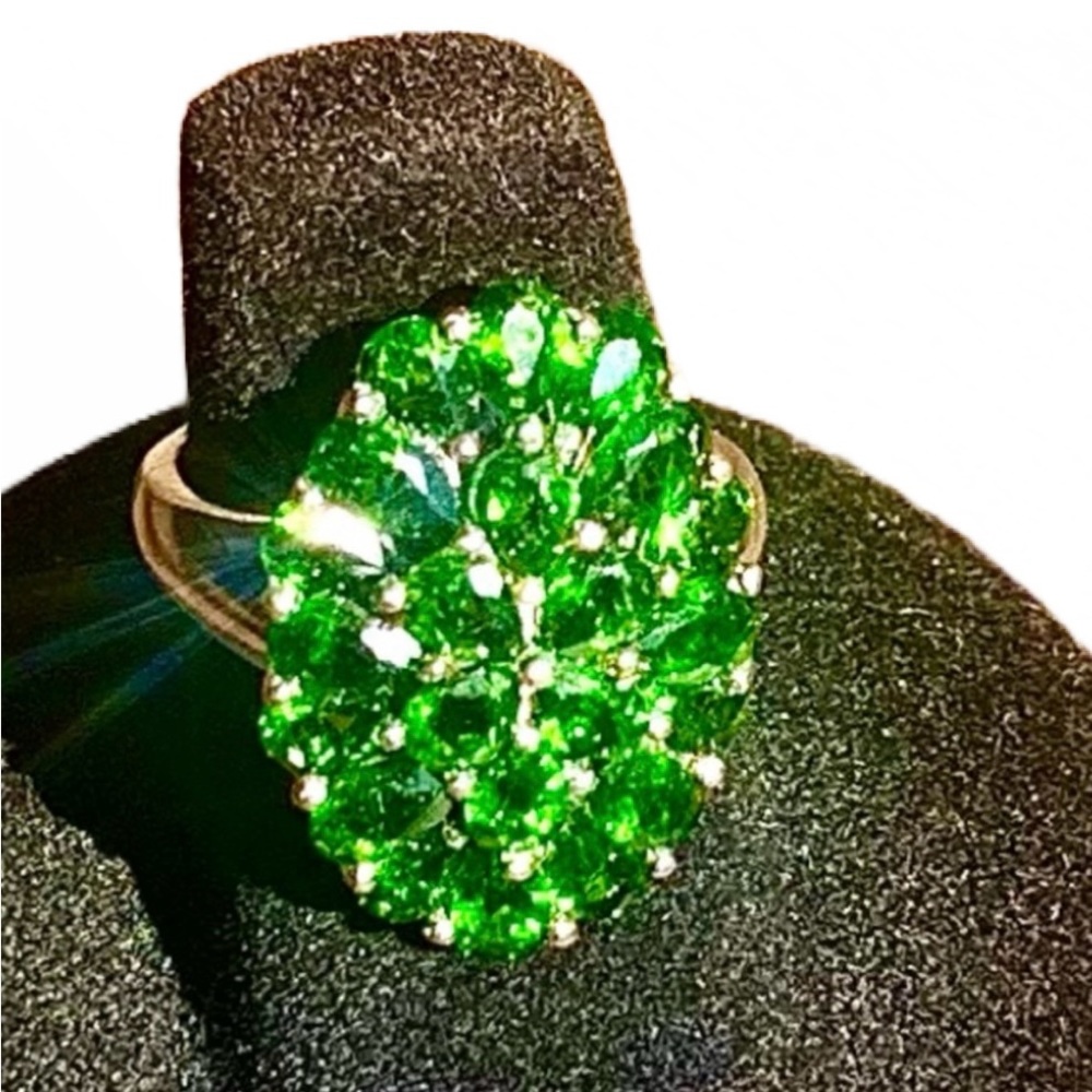 Chrome Diopside Ring. SS sz 6